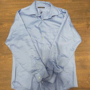 GEOFFREY BEENE MENS BLUE DRESS SHIRT WRINKLE FREE